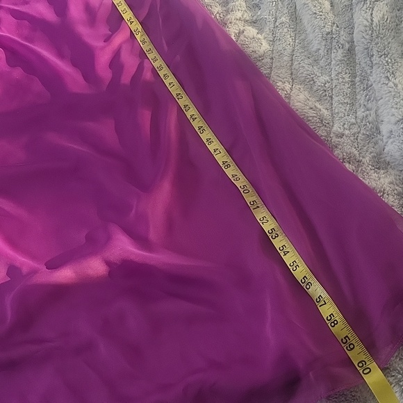 Tadashi Shoji fuschia column one shoulder gown sz 12 - Picture 10 of 16